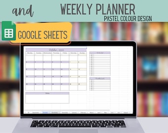 Pastel Teacher Calendar & Weekly Planner 2025-2026 (Google Sheets, Editable, PDF Guide)
