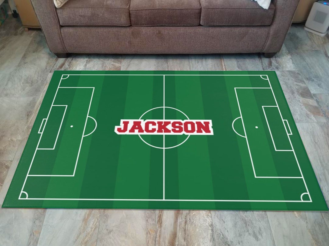 Custom Name and Color Soccer Field Area Rug 72x48 - Etsy
