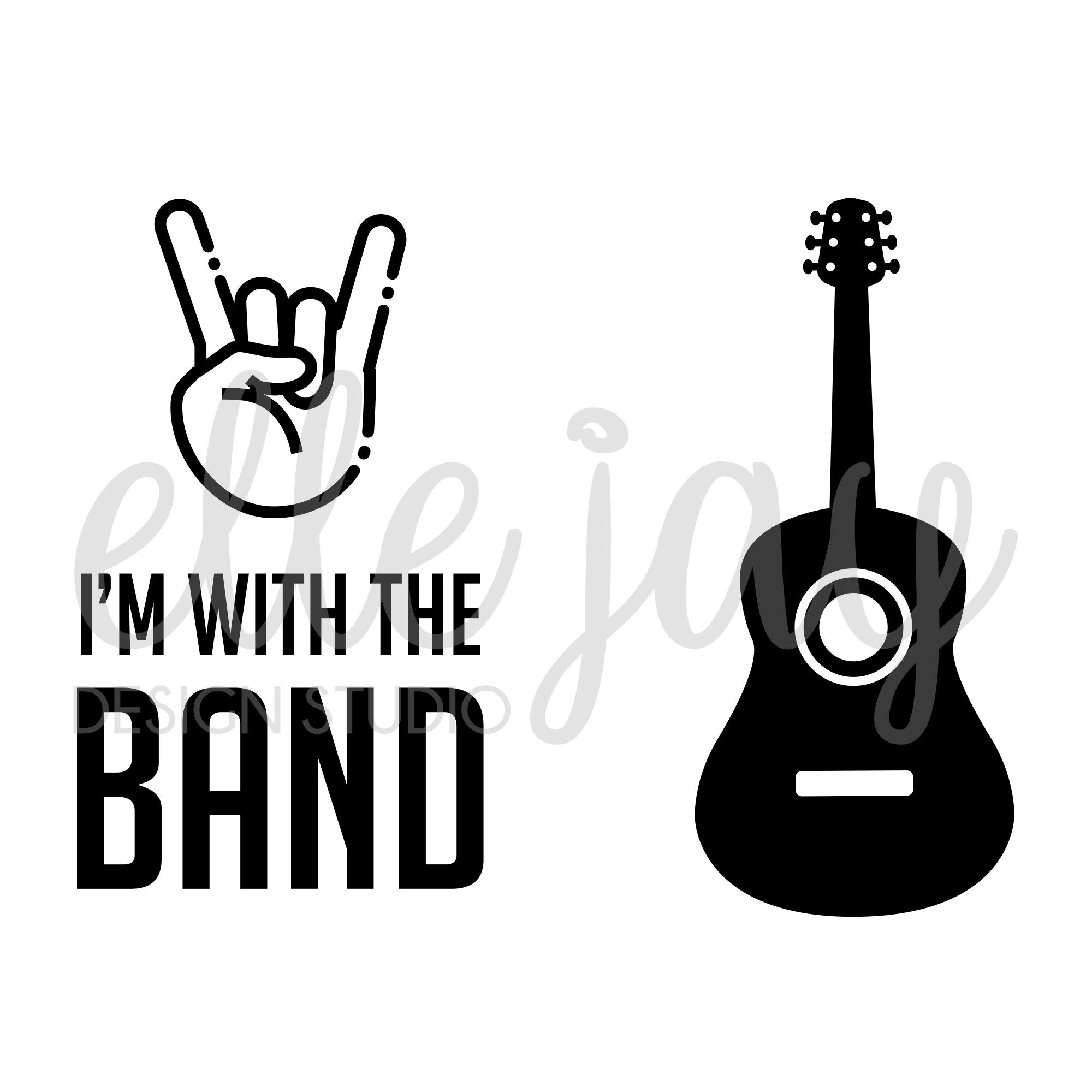 I'm With the Band Guitar Vector SVG DXF PDF Files Etsy Canada