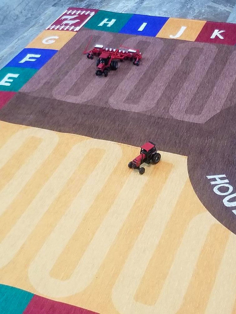 Custom Name Kid's Farm Play Rug 72x48 | Etsy