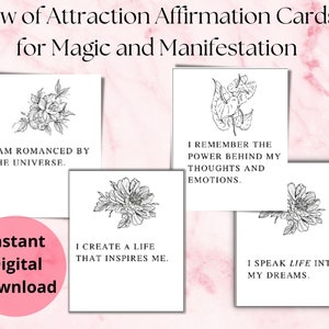 Vision Board Printables, Popular Printables, Manifestation, Self Care Printable, Law of Attraction Cards,