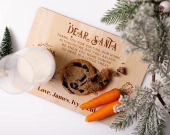 Personalised Santa Treat Board - Santa Clause Snack Board, Christmas Plate, Treats for the Reindeer, Christmas Keepsake, Christmas Tray
