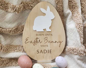 Personalised Easter Countdown Board, Sleeps until Easter Bunny Sign, Easter Calendar, Sleeps Countdown for Easter