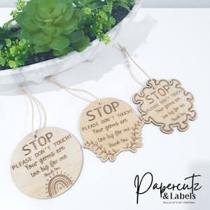 STOP Please don't do not touch my baby,  Infant carrier hygiene sign, Newborn stroller card, Carrier Bag Tag