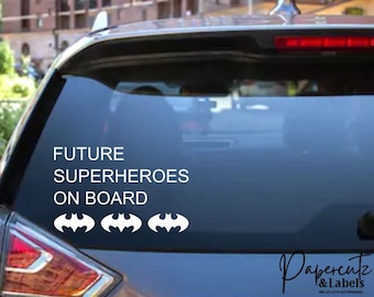 Future Superheros on Board Baby on board  Car Decal Sticker Bumper Decal Label