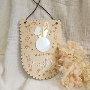 Easter Countdown Board, Sleeps until Easter Bunny Sign, Easter Calendar, Sleeps Countdown for Easter image 1