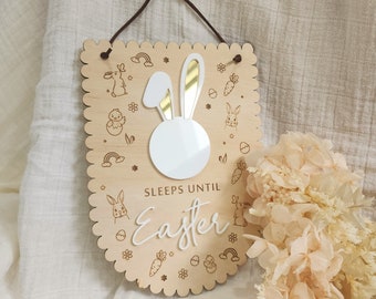 Easter Countdown Board, Sleeps until Easter Bunny Sign, Easter Calendar, Sleeps Countdown for Easter