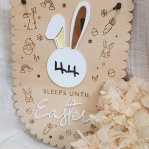 Easter Countdown Board, Sleeps until Easter Bunny Sign, Easter Calendar, Sleeps Countdown for Easter image 2