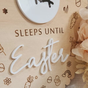 Easter Countdown Board, Sleeps until Easter Bunny Sign, Easter Calendar, Sleeps Countdown for Easter image 4