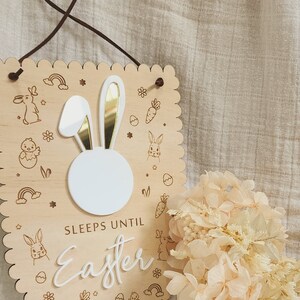 Easter Countdown Board, Sleeps until Easter Bunny Sign, Easter Calendar, Sleeps Countdown for Easter image 3