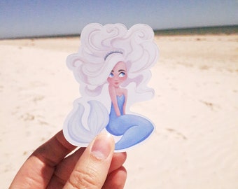 STICKER - Purple Mermaid | Mermay | Cute Mermaid | Kids Stickers | Mermaid Stickers | Beach Life Studio