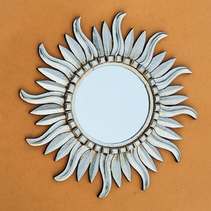 Decorative-Peruvian mirror "SUNBURST LIMA SILVER" - Diameter 20 "x20" - Wall Mirror - Home Decor - Peruvian crafts