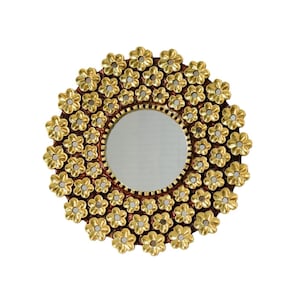 Decorative Mirror 20 "x20" Interior Decoration "TRINIDAD ROSAL" Carved Mirror- Wall Decoration- Peruvian Mirrors- Sunburst Mirror