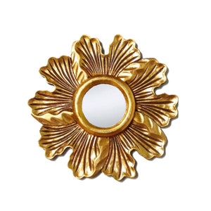 Decorative mirror-peruvian mirror "ABANICO DE HOJAS" - Diameter 20 "x20" - Wall Mirror - Home Decor - Peruvian crafts