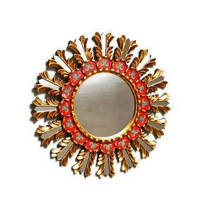 Boho grana" - Diameter 20x20 "- decorative mirror - Wall Mirror - Home decoration-sunburst mirror - mirror