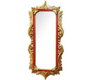 Peruanischer Spiegel - "BARROC MIRROR" - Durchmesser 100x50 cm - dekorativer Spiegel-ungewöhnliche Geschenke- Wanddekoration- geschnitzter Spiegel - Spiegel Peru