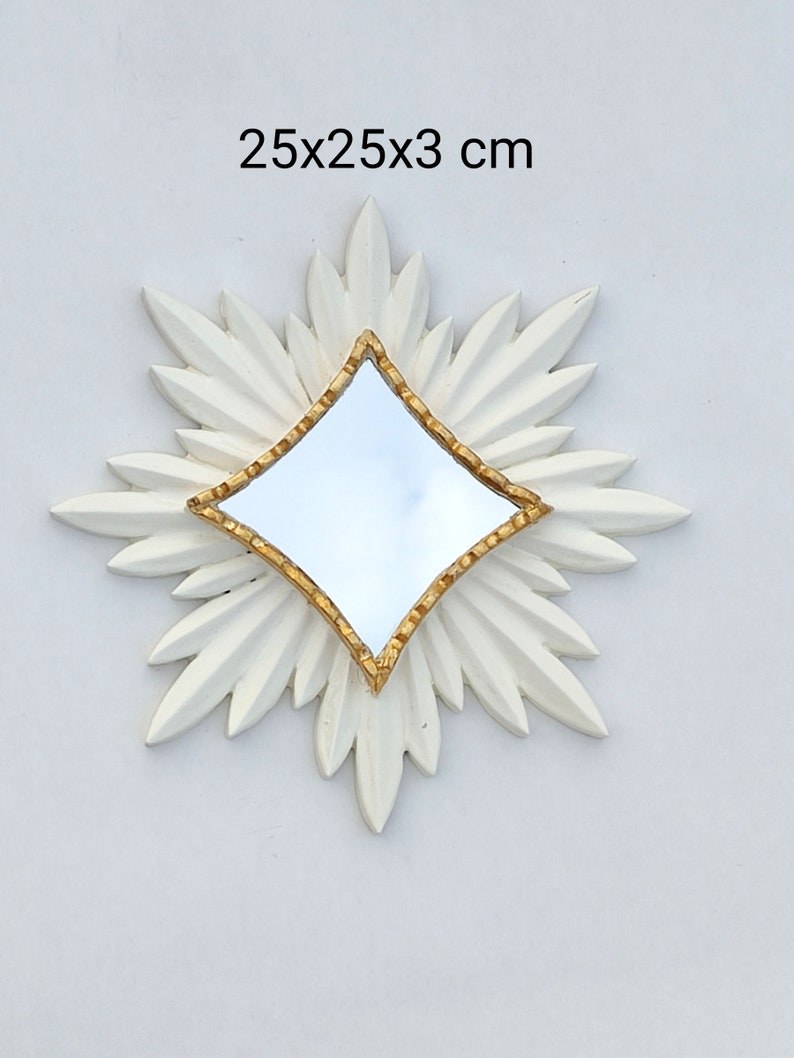 Decorative Mirror Set of 3 ivory Diamonds Vintage Etsy