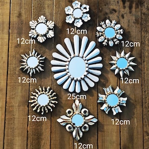 Decorative Mirror set of 9 "REAL SILVER" - Interior Decoration- Wall Mirror-Home Decoration- Peruvian Crafts- Mirror peru