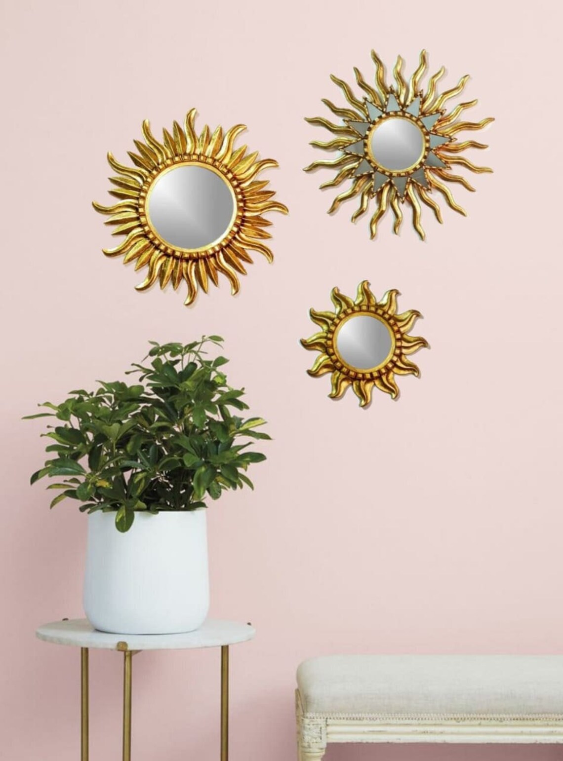 Decorative Mirror Set of 3 Units sunburst Cuzco Etsy