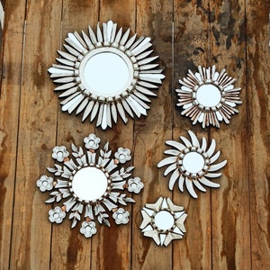 Round decorative mirror "PRE-COLUMBIAN SILVER" - Interior Decoration - Wall Mirror - Home Decoration - Peruvian Crafts