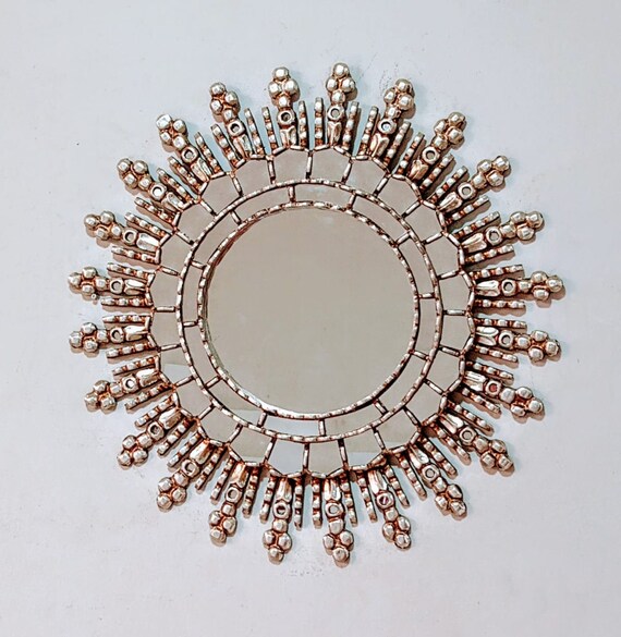 Decorative Mirror Round silver Sun Diameter Etsy