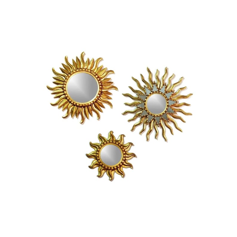 Decorative Mirror Set of 3 Units sunburst Cuzco Etsy