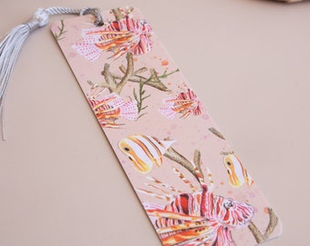 Lion fish bookmark- Illustrated bookmark - Sea life Illustration - marine life stationary