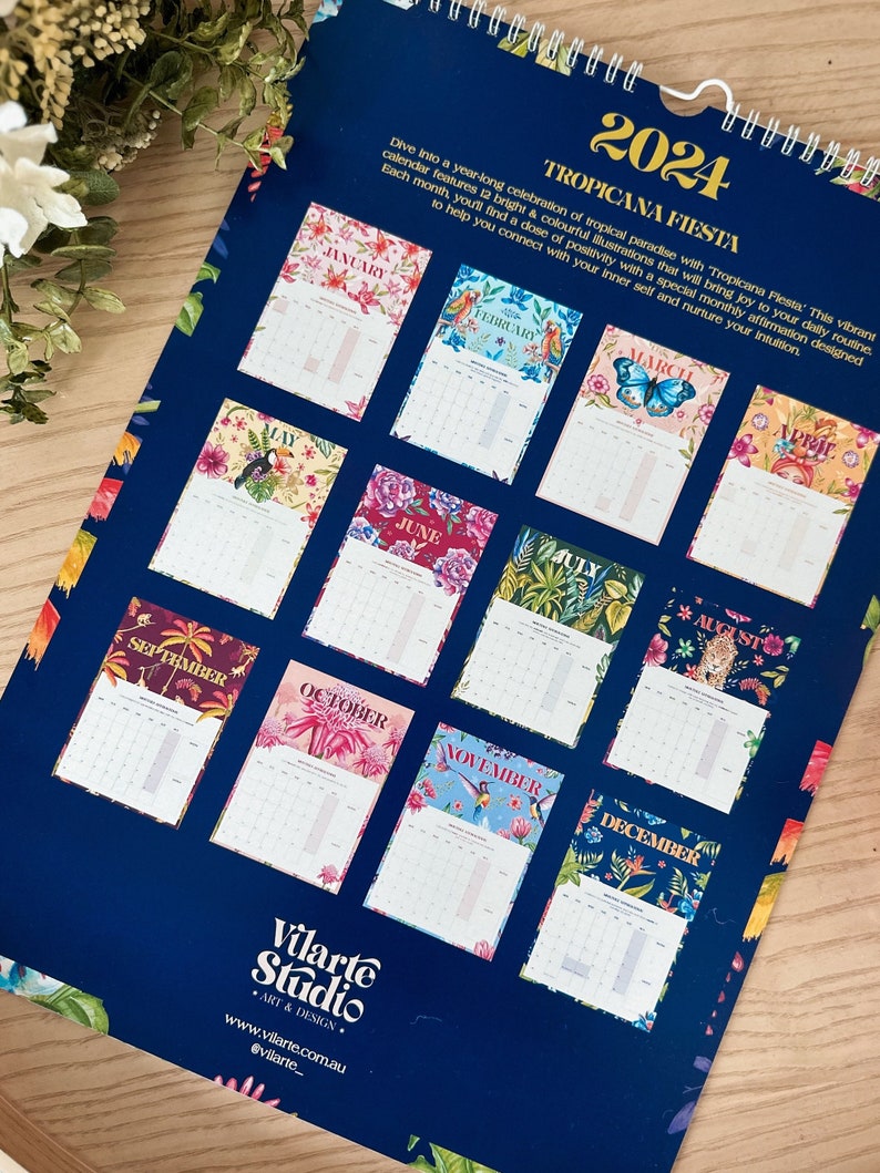 2024 Wall Calendar A4 & A3 Calendars 2024 Goal Tracker Etsy