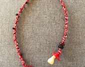 Red mushroom dreadlock wrap