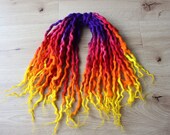 DE sunset wool dreadlock extensions