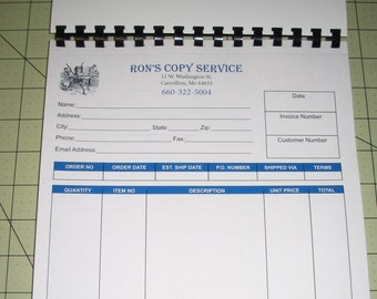 2 Part NCR 50 sets Form 81/2 x 11 Comb Bound and Perforated in Full Color A