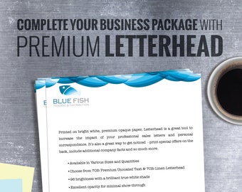 250 Letterheads Full Color 8 1/2 x 11 70# White With Bleed