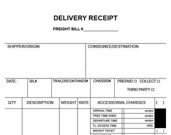 3 Part NCR Form Truckers Delivery Receipt Freight Bill 100 81/2" x 11"