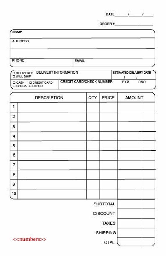 Custom Printed 2 Part Ncr Sales Receipt Book Full Color 5.5 x 8.5 (50 Sets) With wrap around cover