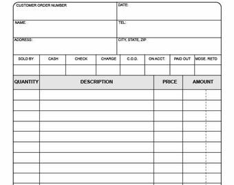 8 1/2 x 5 1/2 Single Page Invoice book 100 Per book In black and white With your business name and Info Plus free numbers