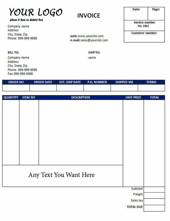 3 Part NCR Custom Invoices 100 8.5" x 11" Black and White With Numbers