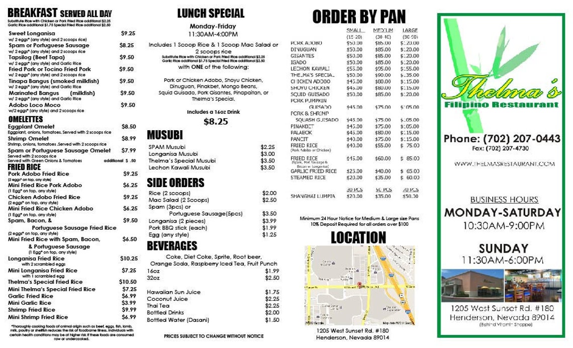 Legal Size Menu Template Legal Size Menu Template
