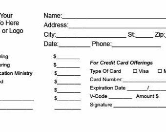 1000 Custom Church Offering 6 1/2" Security Envelopes Printed in Black and White Personalized