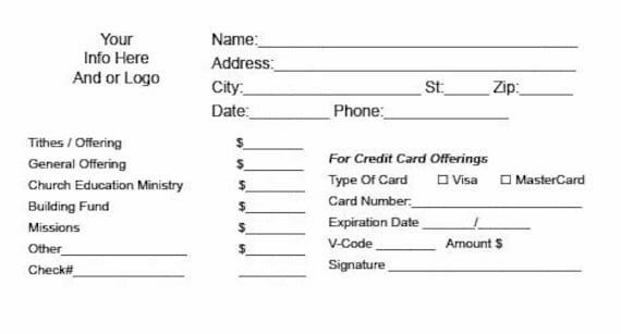 1000 Custom Church Offering 6 1/2" Security Envelopes Printed in Black and White Personalized