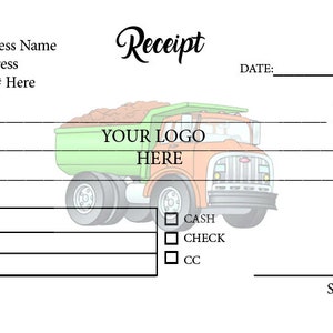 3 Books 3&quot; X 6&quot; Receipt Book With Your Info and Logo in Color 50 sets of 2 part NCR Perf and Stapled