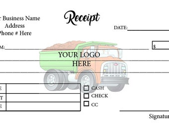 3 Books 3" X 6" Receipt Book With Your Info and Logo in Color 50 sets of 2 part NCR Perf and Stapled
