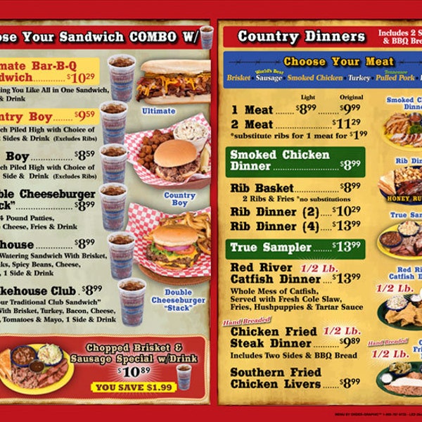 Disposable Menus Full Color 12 x18 Printed On Two Sides