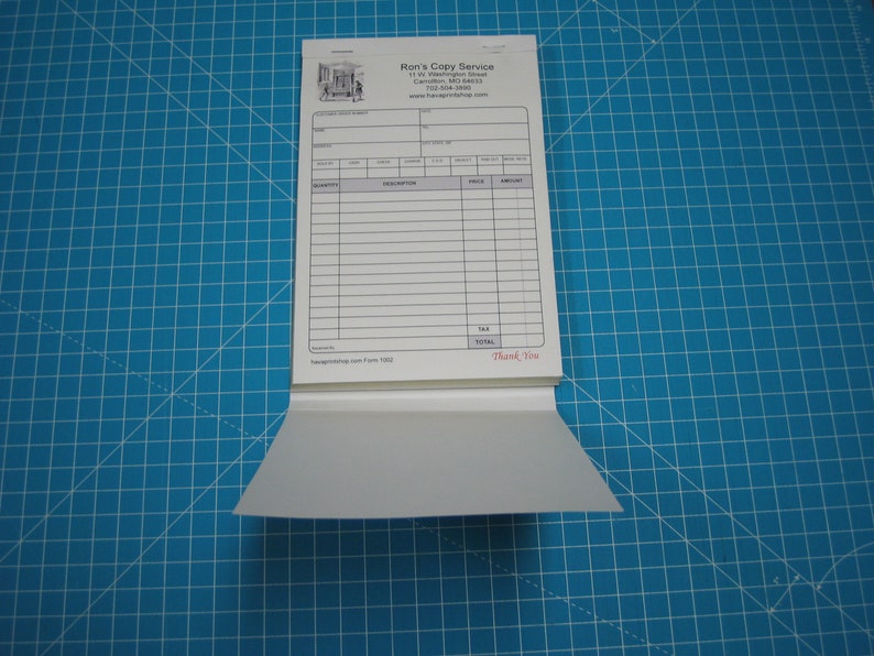 Number Less Receipt Books 2 Part Ncr Carbonless Sales Receipt Book Custom Personalized Full Color ...
