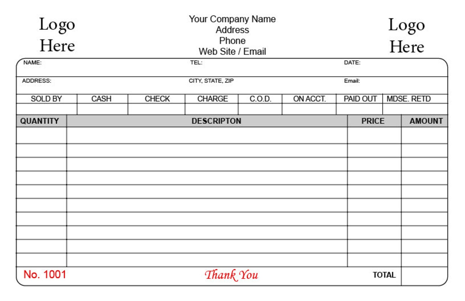 2 Part Carbonless Form Landscape 50 Set of 5.5 X Etsy