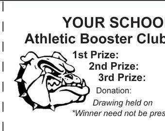 Raffle Tickets 500 White Card Stock Printed in any color you want. With Numbers and Perforated.