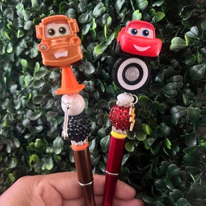 Cars Beaded Pen with CHARM, FREE refil ink, Customized Beaded Pen, Autograph pen for your trips, Dorables,