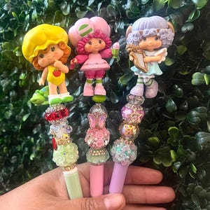 Caneta de miçangas Friends da Moranguinho com aroma e pingente, refil de tinta GRÁTIS, caneta de miçangas personalizada