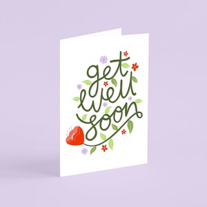 Get Well Soon Card, Carte botanique, Carte pour elle, Carte illustrée, Carte écologique, Emballage sans plastique