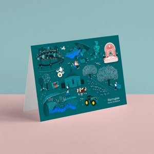 Harrogate Card, Harrogate Landmarks Card, North Yorkshire Card, Carte illustrée, Carte écologique, Emballage sans plastique