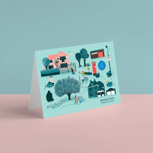 Newland Park Card, Hull Landmarks Card, East Yorkshire Card, Illustrated Card, Eco Friendly Card, Emballage sans plastique